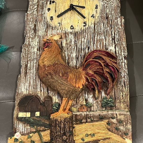 Farmhouse Brown and Tan Wall Clock with Rustic Charm - Picture 2 of 7